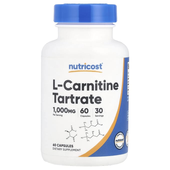 Nutricost, l-carnitine tartraat, 1.000 mg, 60 capsules (500 mg per capsule)