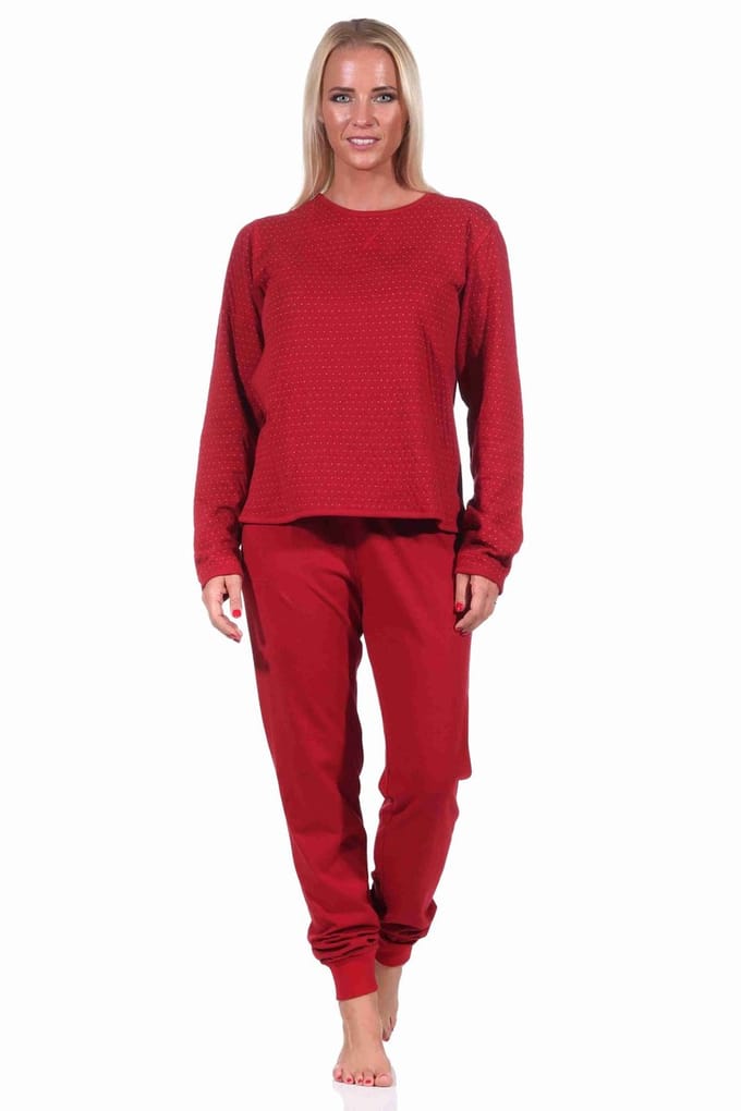 Normann dames pyjama met lange mouwen en omkeerbare pasvorm