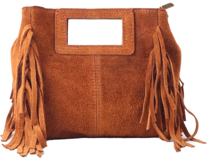 Giuliano lederen suede schoudertas - Suede - Made in Italy - Dames - Camel