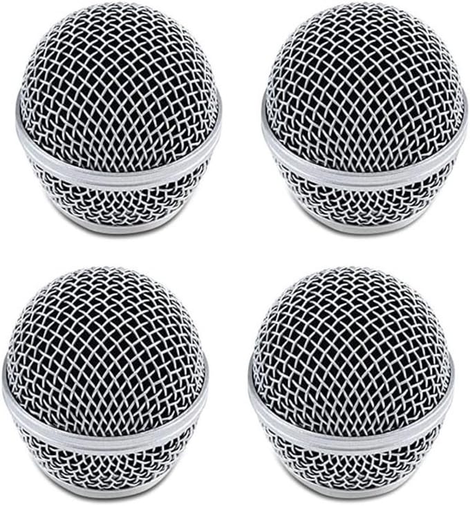 Set van 4 Microfoon Netkoppen voor Vocalen, Windscreen met Metaal en Spons, Geschikt voor SM58