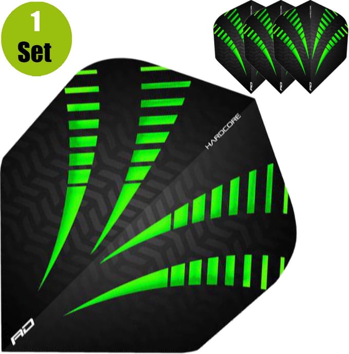 RedDragon Hardcore Radical Dartflights - Zwart-Groen
