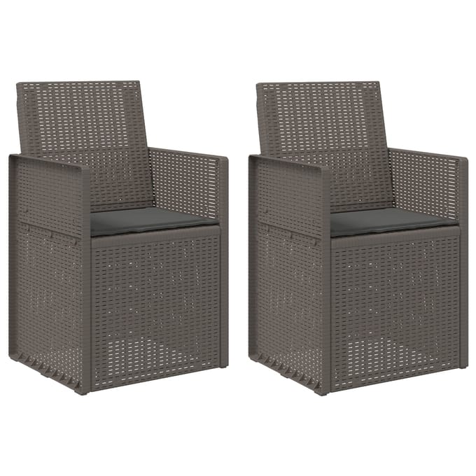 vidaXL - Tuinstoelen - 2 - st - Lichtgrijs - en - antracietkleurig - PP