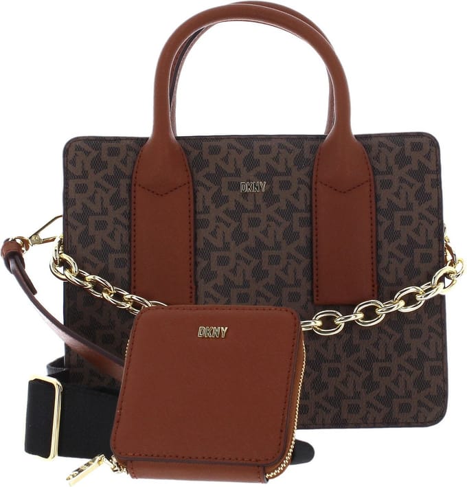 DKNY Handtas Schoudertas Otto TH Crossbody Mocha / Crml Bruine