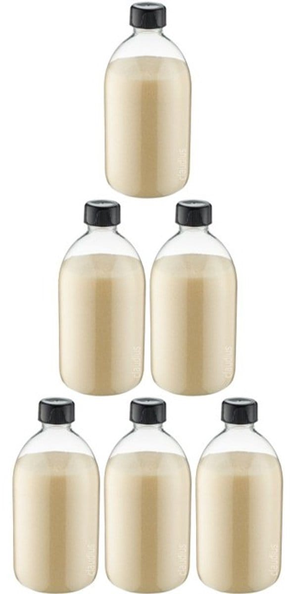 Scrubzout Vanille - 650 gram - Fles met zwarte dop - set van 6 stuks - Hydraterende Lichaamsscrub