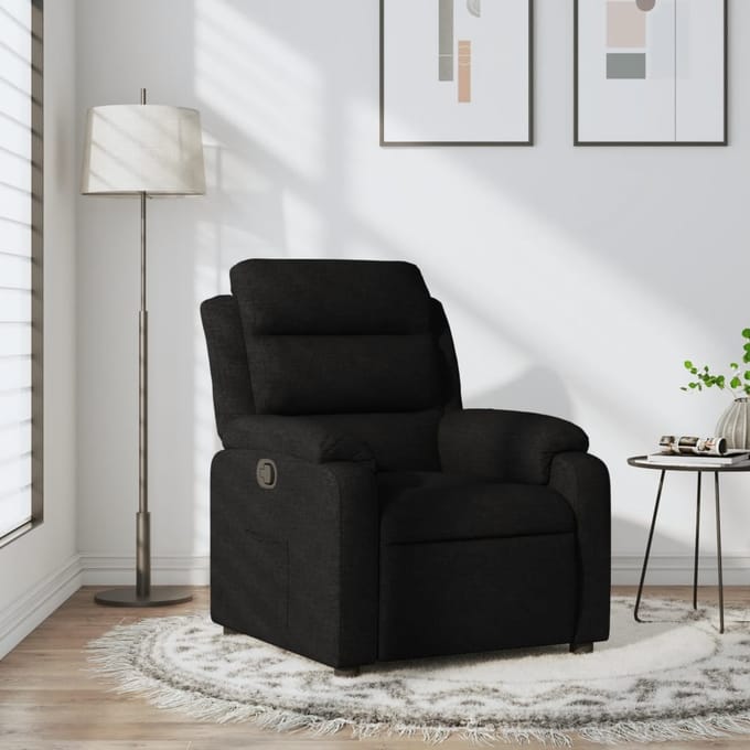 vidaXL - Relaxfauteuil - Zwarte - Stof