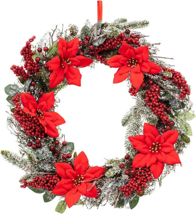 Kerstkrans met kerstster, Ø 50 cm