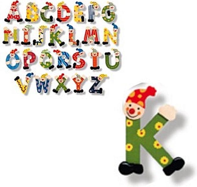 Houten naam letter clown, K