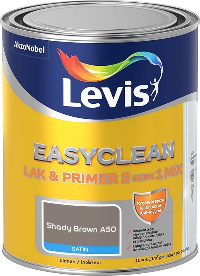Levis - Easyclean Lak & Primer 2-In-1 Mix - Shady Brown A50 - Mengverf - 1 L