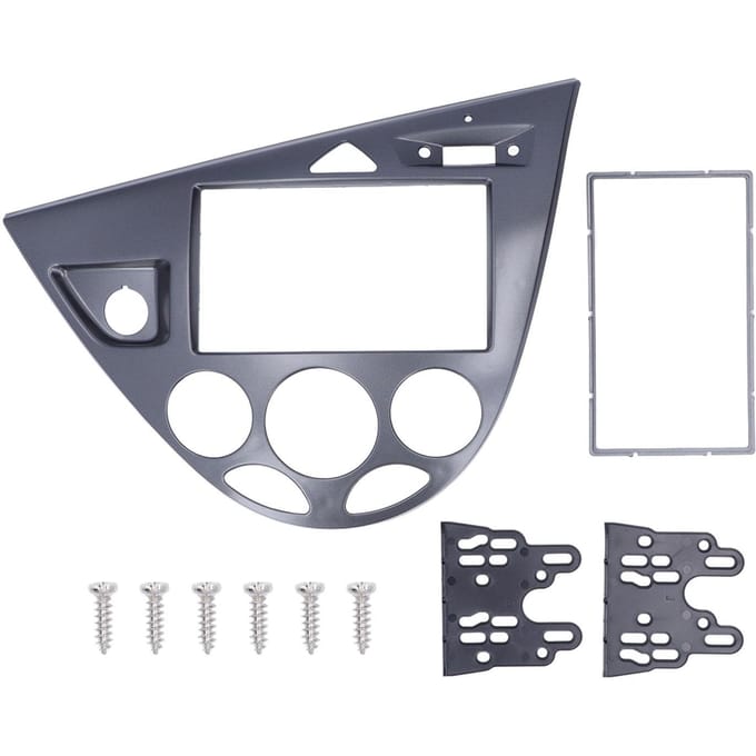 2DIN Geluid CD DVD Paneel Dashboard Decoratie Plug en Play Vervanging voor Focus 1998‑2006 Silver Gray gray