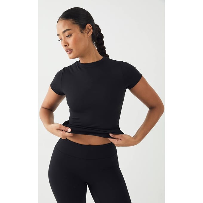 Dames DSGN Studio Ultra Sculpt Korte Mouw Top | Black | Maat: 3XL