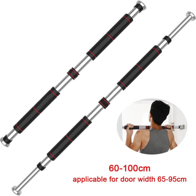 Deur Horizontale Staven Staal Verstelbare Home Gym Workout Kin Push Up Pull Up Training Bar Sport 60-100cm black