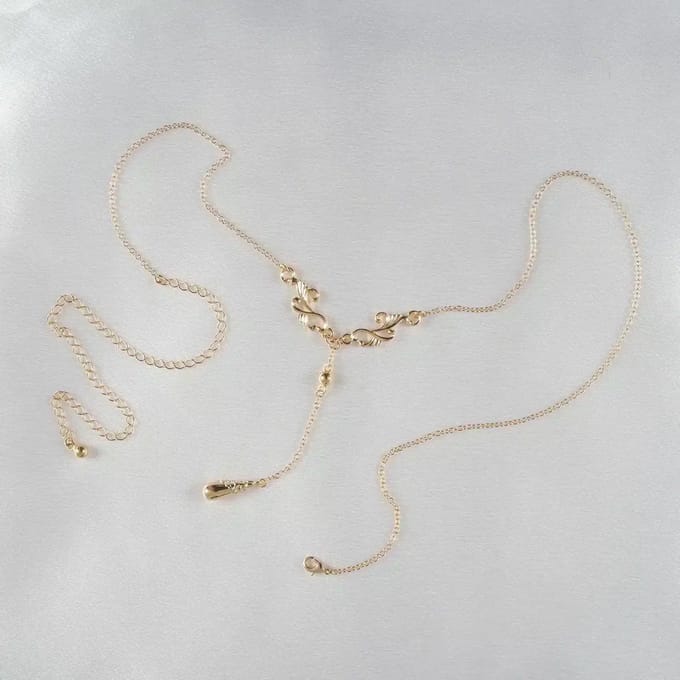Sylvie Monthulé | Gouden Bodychain Sieraad | Emotion Drop Maat S