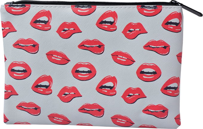 Juleeze Portemonnee 21x16 cm Wit Rood Kunststof Rode lippen