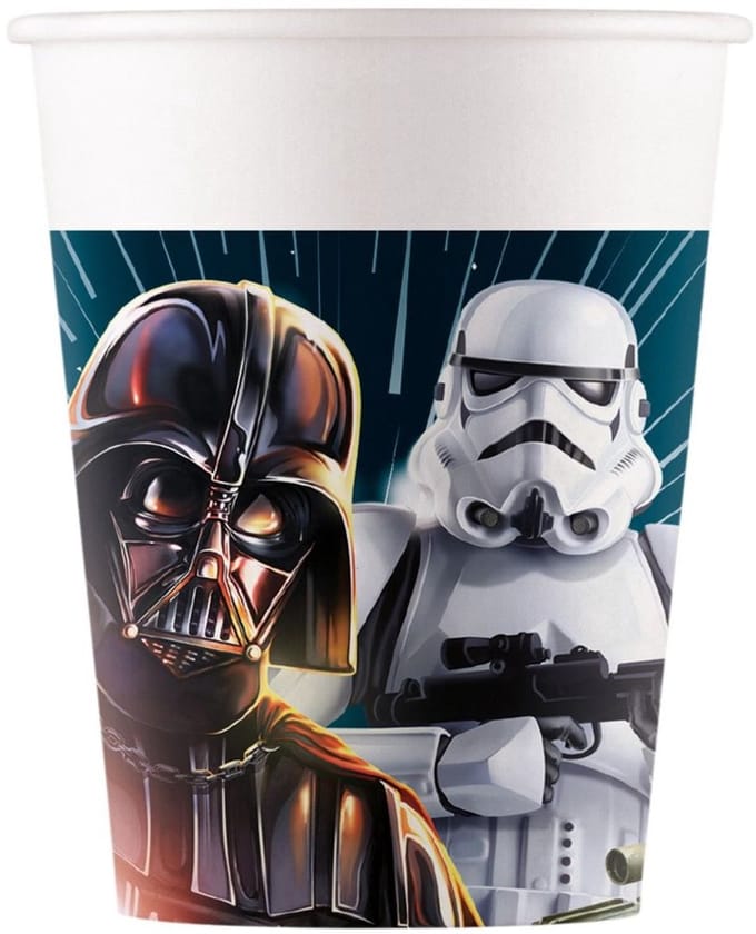 Vegaoo - 8 Star Wars Galaxy kartonnen bekers 200 ml