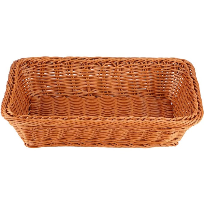 Huishoudelijk Rechthoekig Desktop Voedsel Brood Fruit Opbergmand voor Kantoor Restaurant Koffiekleur X brown