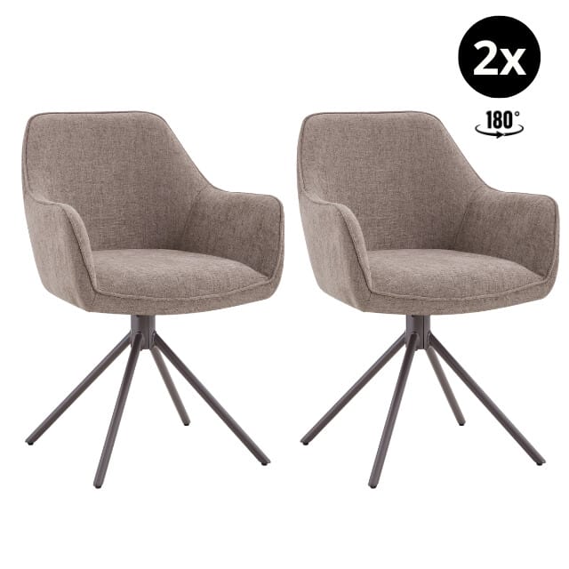 Multifurn Eetkamerstoel bo draaibaar (set van 2)