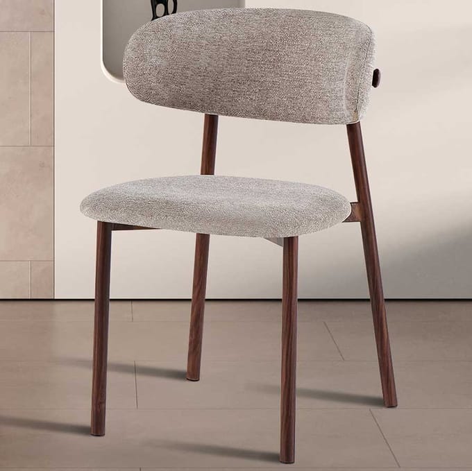 Eetkamerstoel Coco - 53x52x78cm - Metaal/zandkleurige Stof