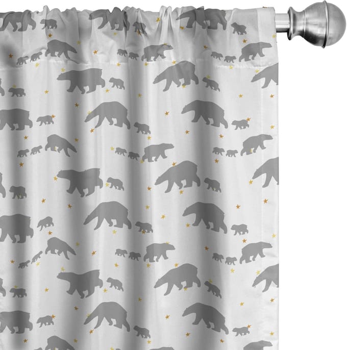 ABAKUHAUS Eisbär Gordijnen – 2x75x175 cm – microvezel – Licht tot donker