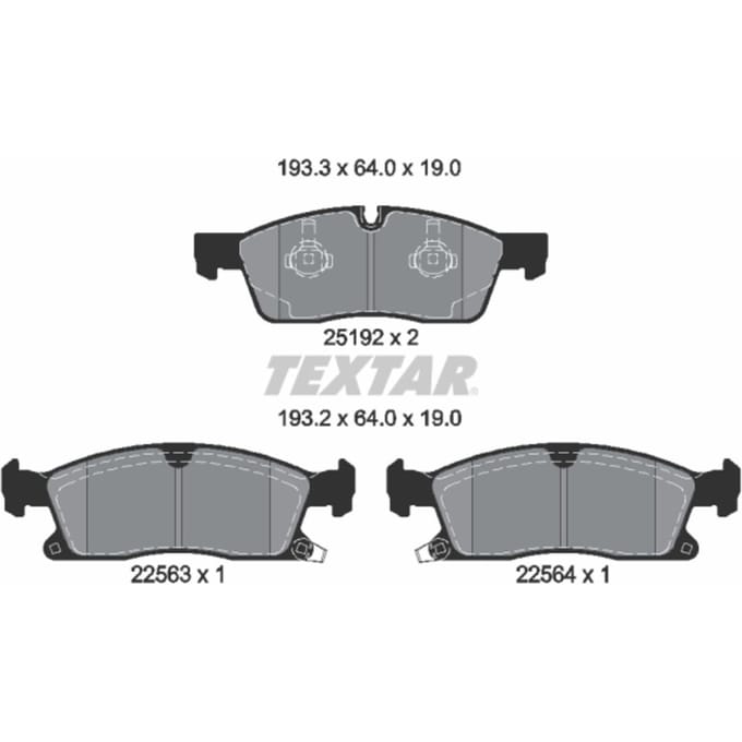 Remblokset TEXTAR 2519209, voor