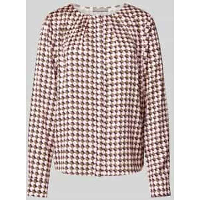 Regular fit blouse van satijn met blinde knoopsluiting