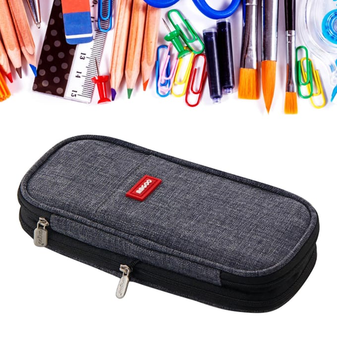 Etui Grijs Grote Capaciteit Metalen Rits Canvas Mesh Zak Grote Etui voor Studenten gray