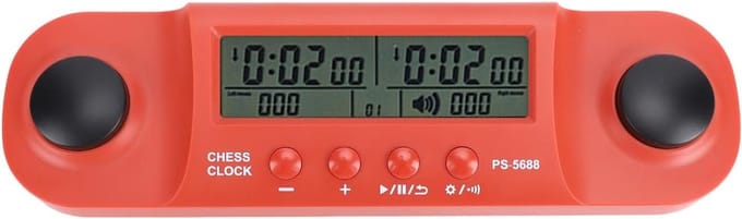 Schaakklok - Schaaktimer Toernooi klok - Competitie spelen - HD-display - 28D x 8B x 4H cm - Rood