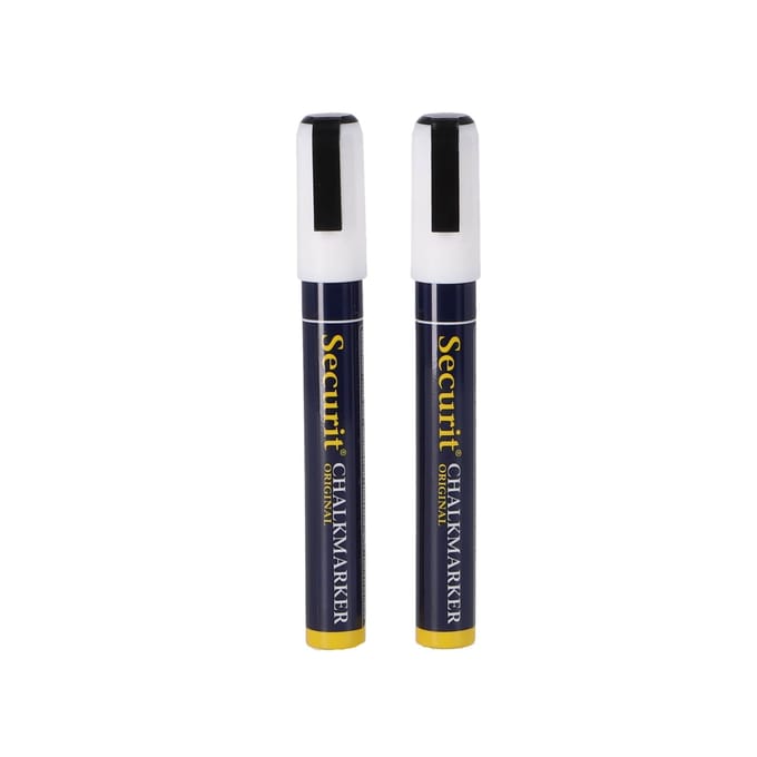 Krijtstift Securit SMA-510 schuin wit 2-6mm blister à 2 stuks