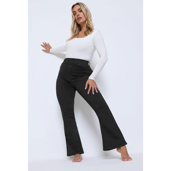 Yours Bootcut Jegging Met Hoge Elastische Taille In Zwart Size 48