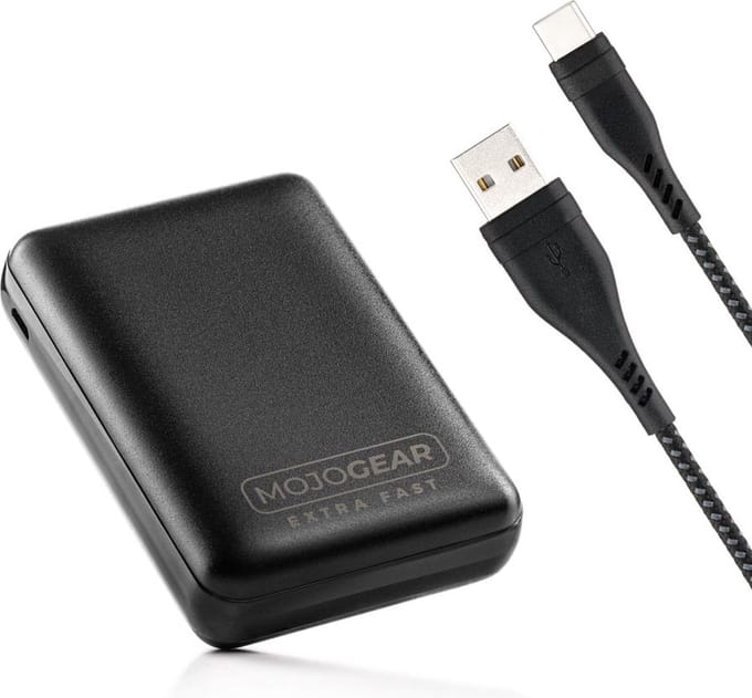 MOJOGEAR MINI EXTRA FAST 10.000 mAh powerbank met USB-C naar USB kabel Extra Sterk 1,5m