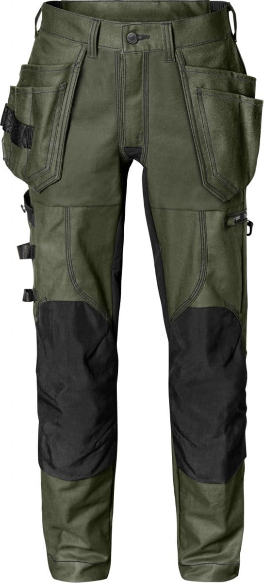 Fristads Werkbroek Stretch 2604 Fasg - Legergroen/zwart - C50