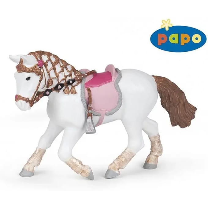 Speelfiguur - Pony - Dravend - Met zadel & tuig