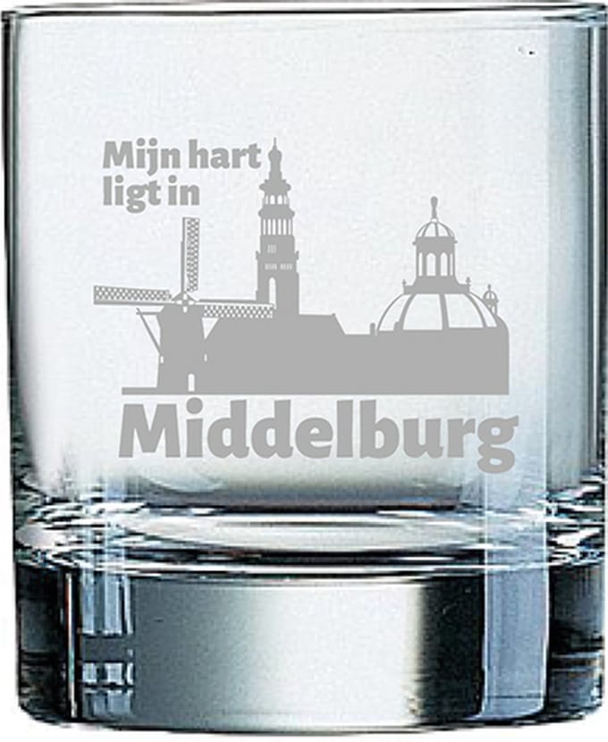 Gegraveerde Whiskeyglas 20cl Middelburg