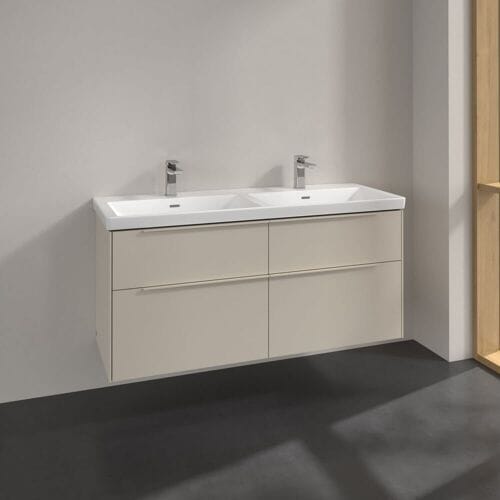 Villeroy & Boch Subway 3.0 vanity unit 127.2 cm, 4 drawers, monochrome handles C56802VN