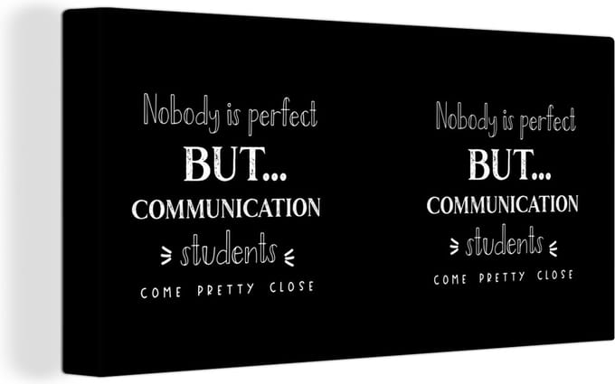 Canvas Schilderij Quote - Communicatie - Student - 80x40 cm - Wanddecoratie