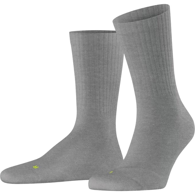 FALKE Run Rib Crew lichte padding katoen functioneel materiaal Sokken unisex grijs - maat 42-43