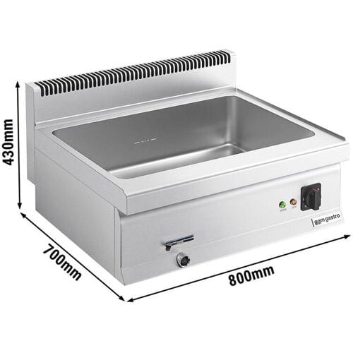 GGM Gastro Elektro Bain-Marie - 2,4 kW - 2x GN 1/1 oder 4x GN 1/2 Zilver