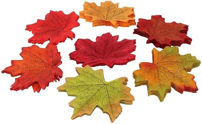 100x Leuke decoratief herfstblad A6