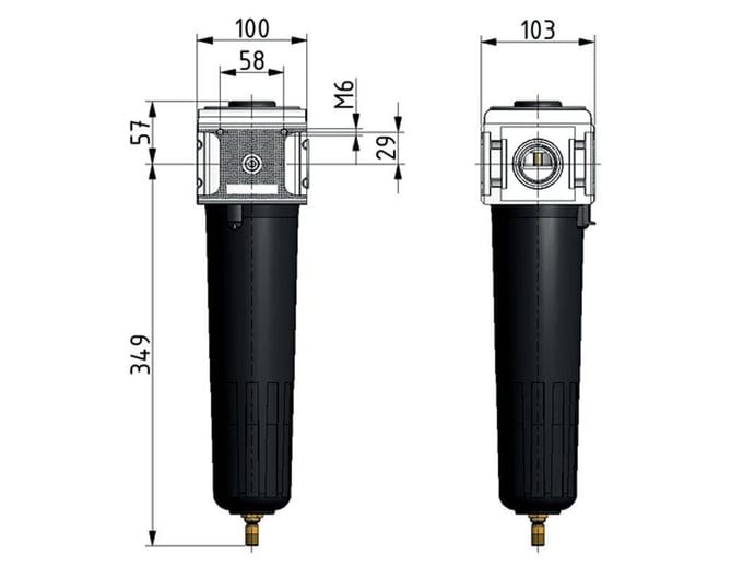 Microfilter 0.01micron G1'' 4200l/min Auto Metal Multifix 5