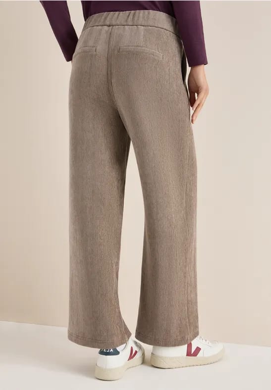 Zachte chenille broek Wide Legs