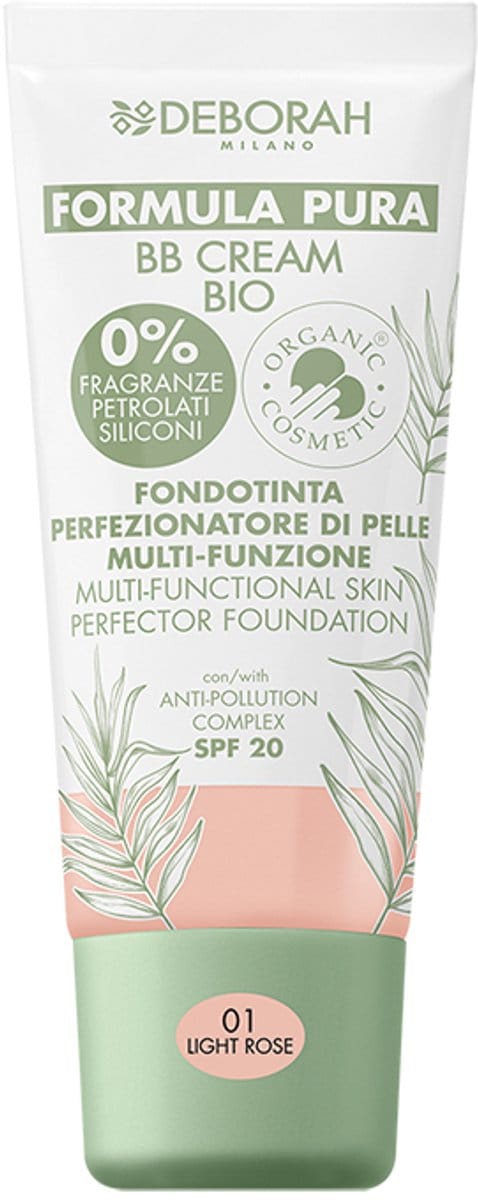 Deborah Milano BB Cream Pure BIO SPF 20 with Natural Ingredients 01 Light Rose 30ml