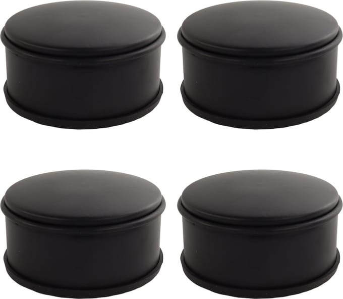 NORDIX Premium Deurstopper - Deurstoppers voor Binnen en Buiten - Deurstop - Deurbuffer - Set van 4 Stuks - 11x5.3cm - Mat Zwart - BASSO
