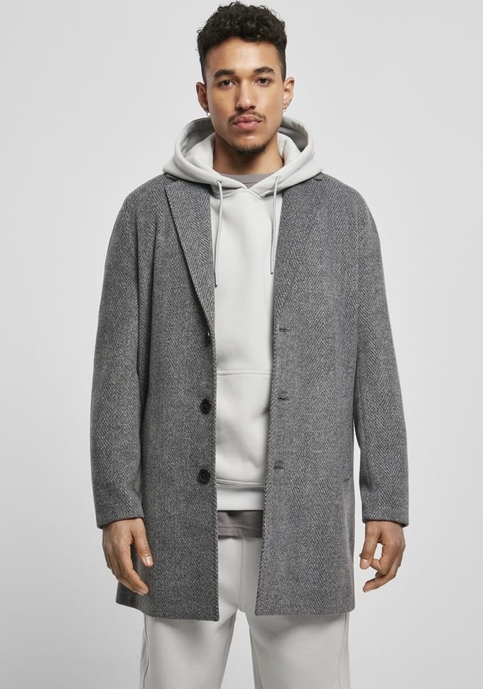 Urban Classics - Classic Herringbone Jas - XL - Grijs