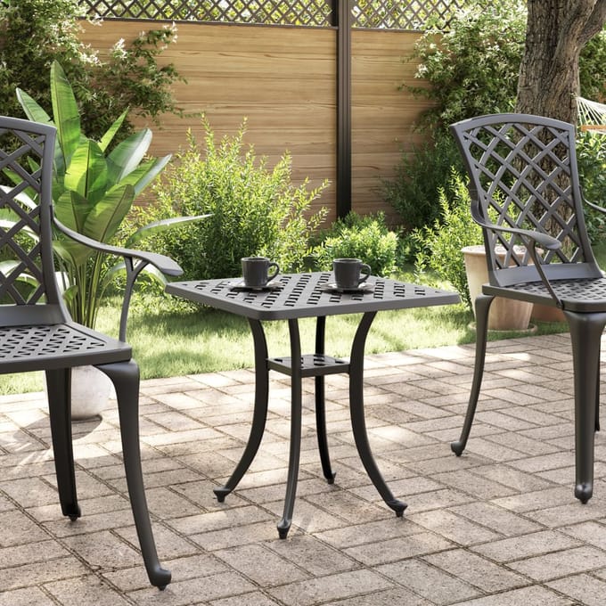 vidaXL - Tuintafel - 53x53x53 - cm - gietaluminium - zwart