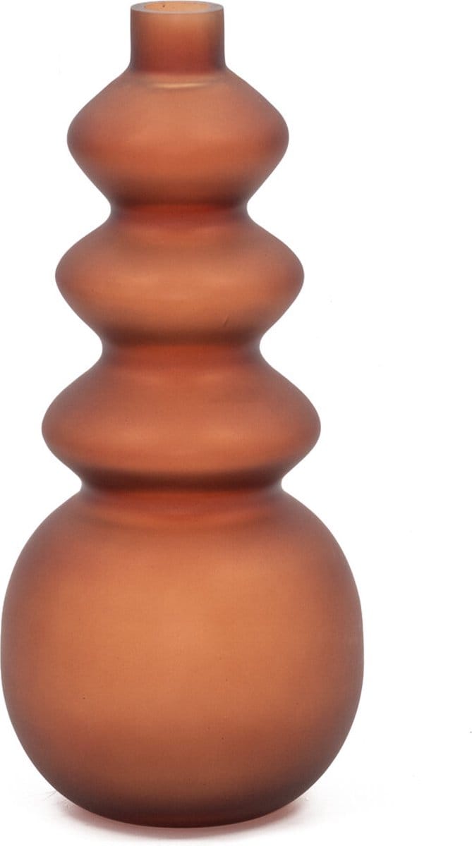 HomeBound by KY | Glazen vaas roest | 30x13cm | bloemenvaas roest