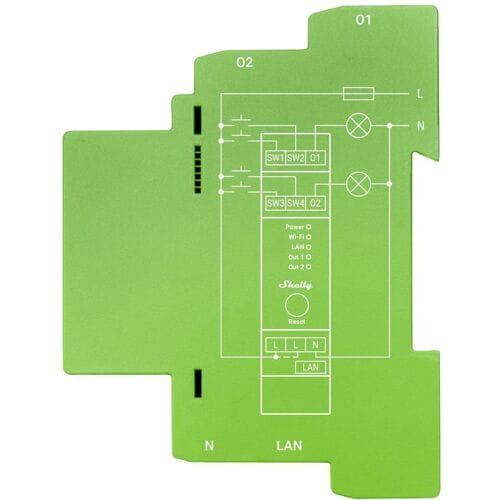 Shelly Pro Dimmer 2PM DIN-railrelais Bluetooth, WiFi Shelly