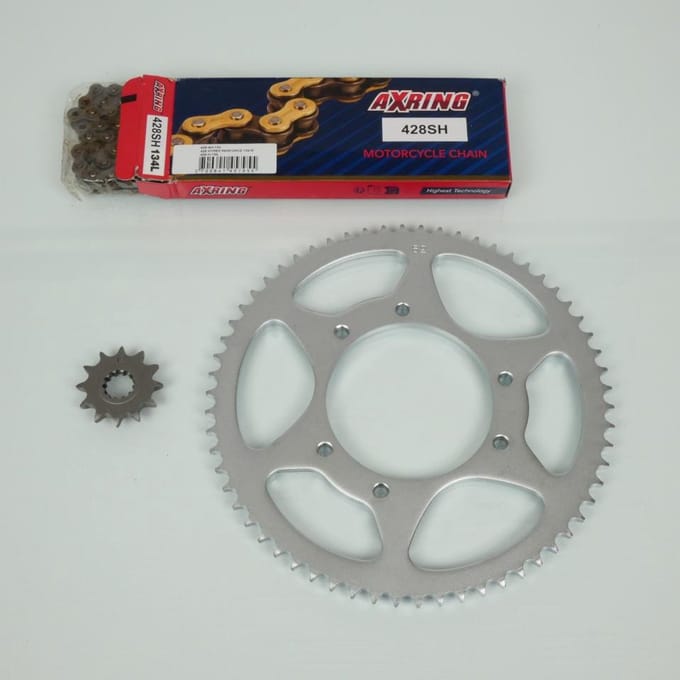 Kettingset Axring voor motor HM 50 CRM Derapage 2001 tot 2010 12x62 spoed 428 Nieuw