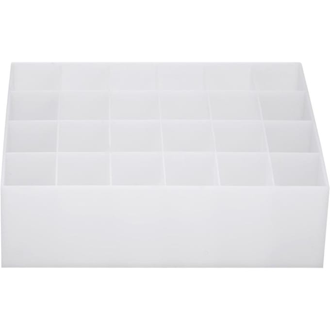 24 Vakken Lippenstifthouder Displaystandaard Cosmetica Organizer Make-up Opbergdoos (Wit) wit