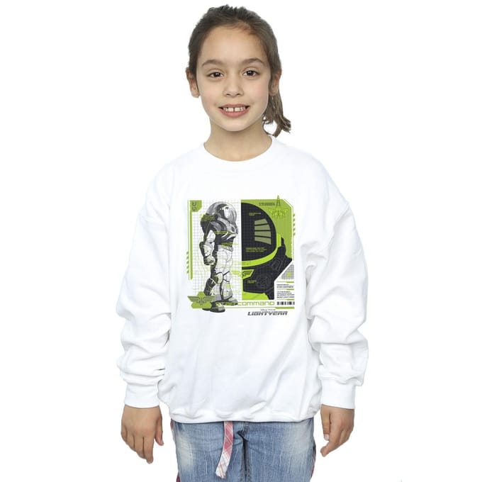 Disney Meisjes Lightyear Buzz Tech Panel Sweatshirt (Wit)