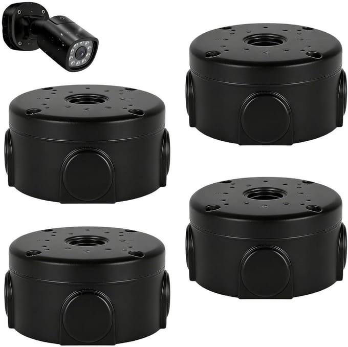 Camera aansluitdozen - Montageboxen - Veilige bekabeling - Waterdicht ABS materiaal - 4 stuks - Zwart