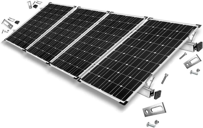 Bevestigingsset Zonnepanelen - Dakmontage Set - Schuine Dak Montage - Complete Set - 4 Panelen - Grijs